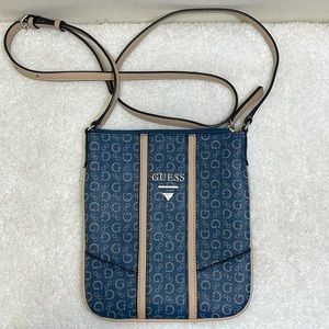 Guess Tan & Blue Crossbody Bag